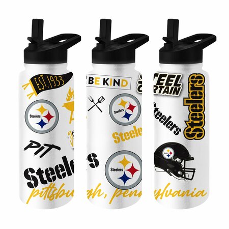 LOGO BRANDS Pittsburgh Steelers 34oz Native Quencher Bottle 625-S34QB-63